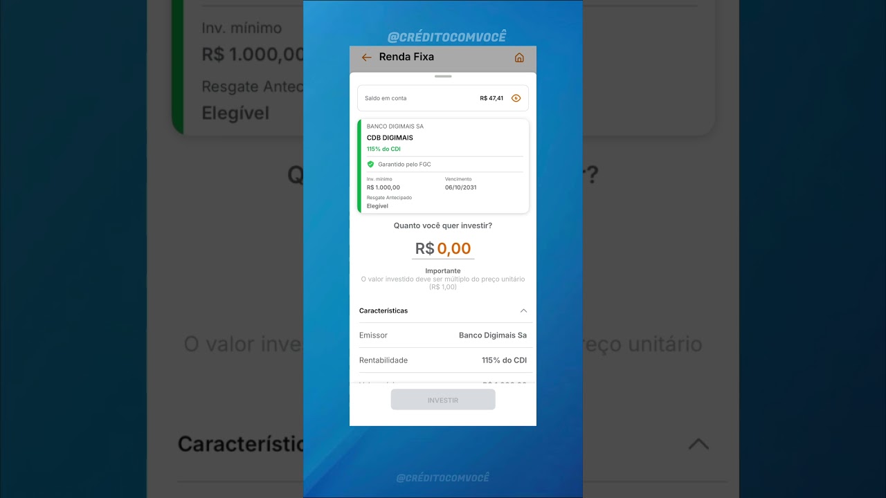 CDB DIGIMAIS 115% DO CDI VALE A PENA ?
