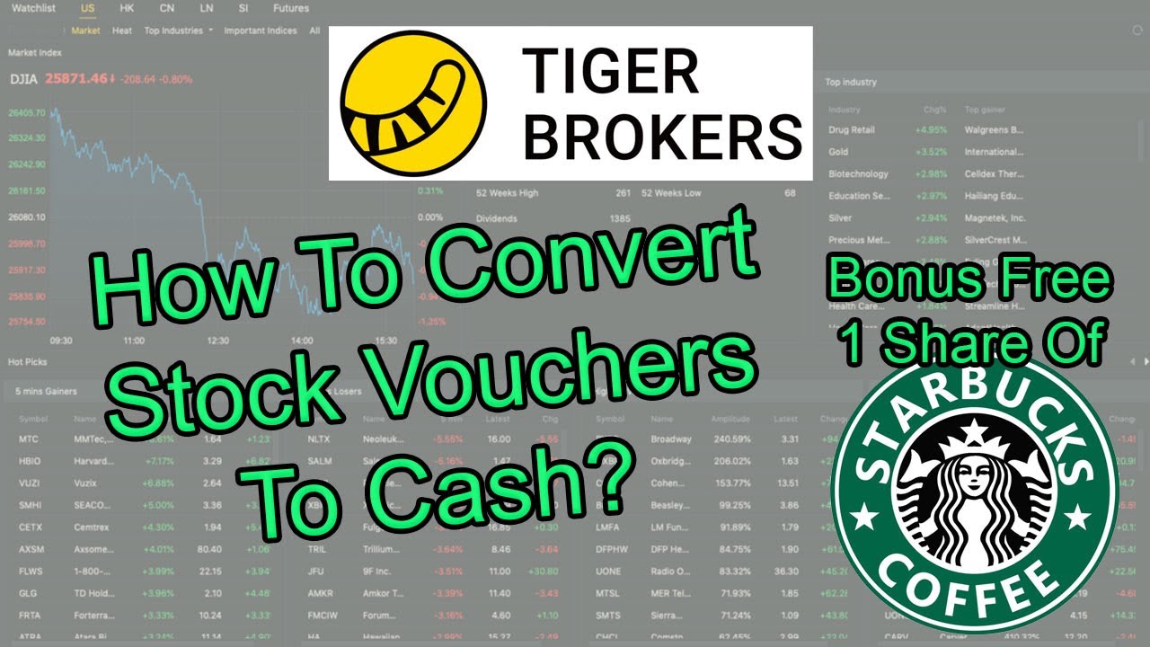 Tiger Brokers | Как обналичить ваучер на акции? | Плюс бесплатные акции Starbucks!