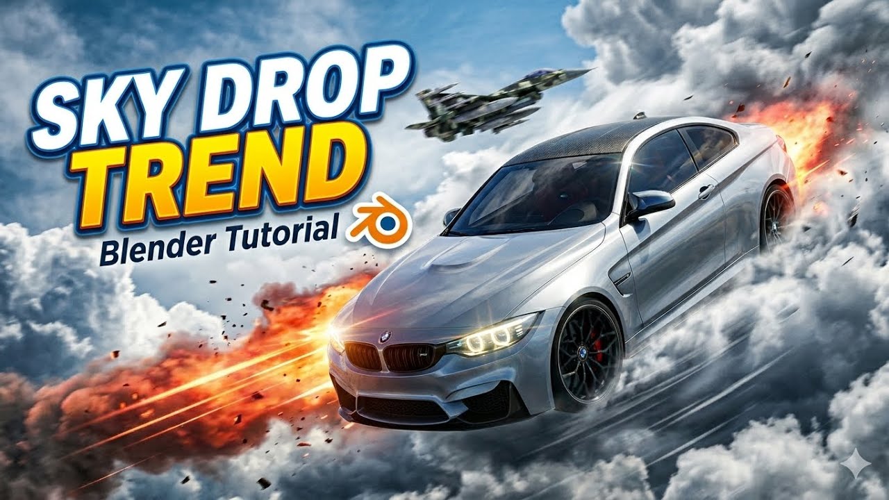 blender tutorial - how to make the car falling from sky trend