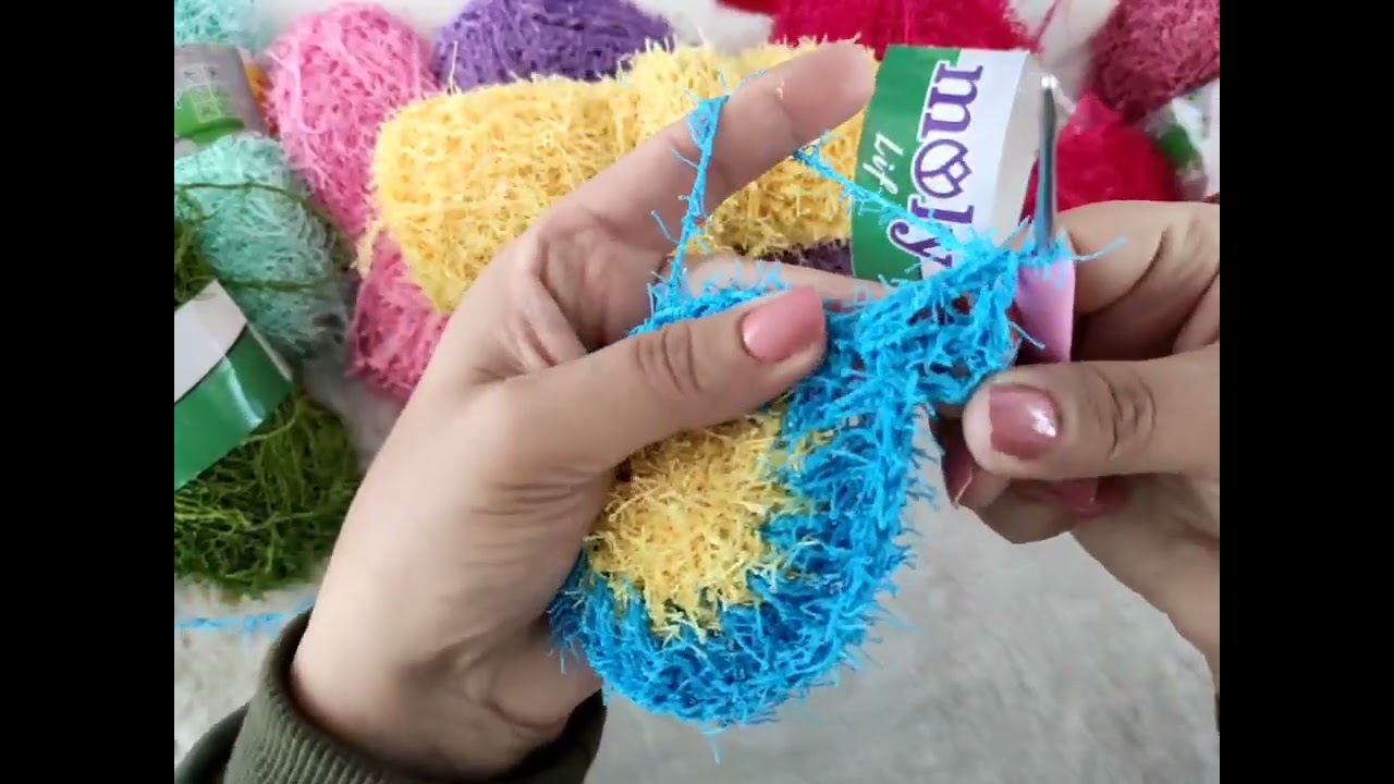 💙KİRPİ İPTEN BAKIN ON DAKİKADA NE ÖRDÜM ??💙 #easycrochet