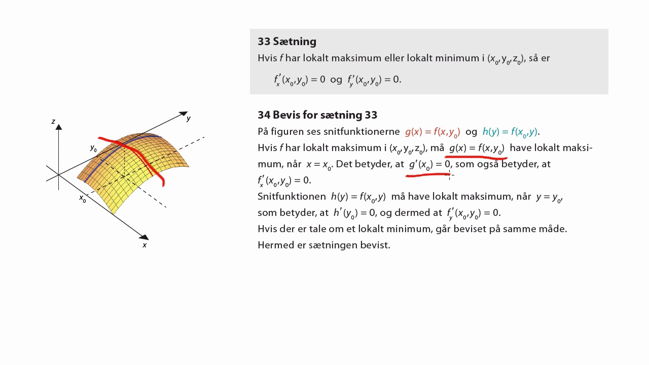 Sætning 33 og definition 34: maksimum og minimum