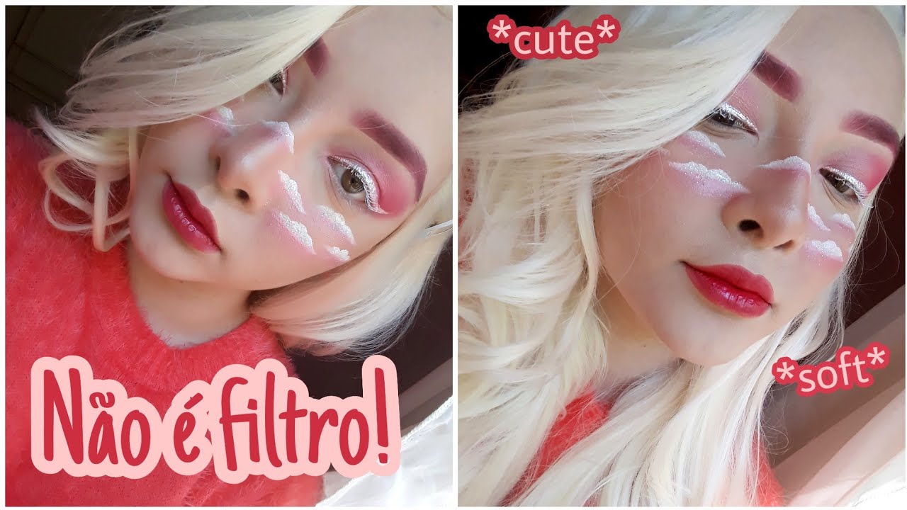 MAQUIAGEM DE NUVEM KAWAII🌨☄ *não é filtro!!!*