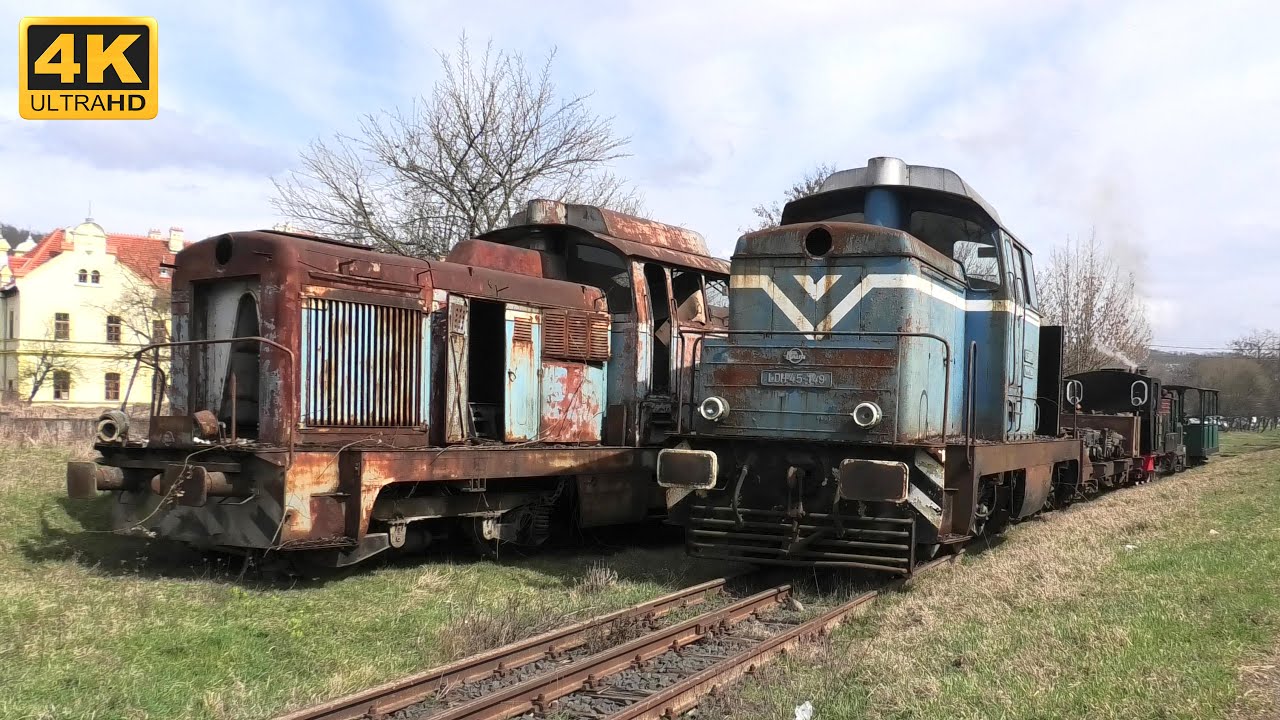 !!!EXTREM DE RAR!!! Locomotive LDH defecte manevrate de către mocăniță (Brad, HD)