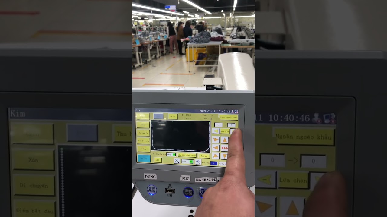 Chỉnh dày thưa mũi chỉ từng đoạn theo yêu cầu máy lập trình - Ngọc Thắng TTT