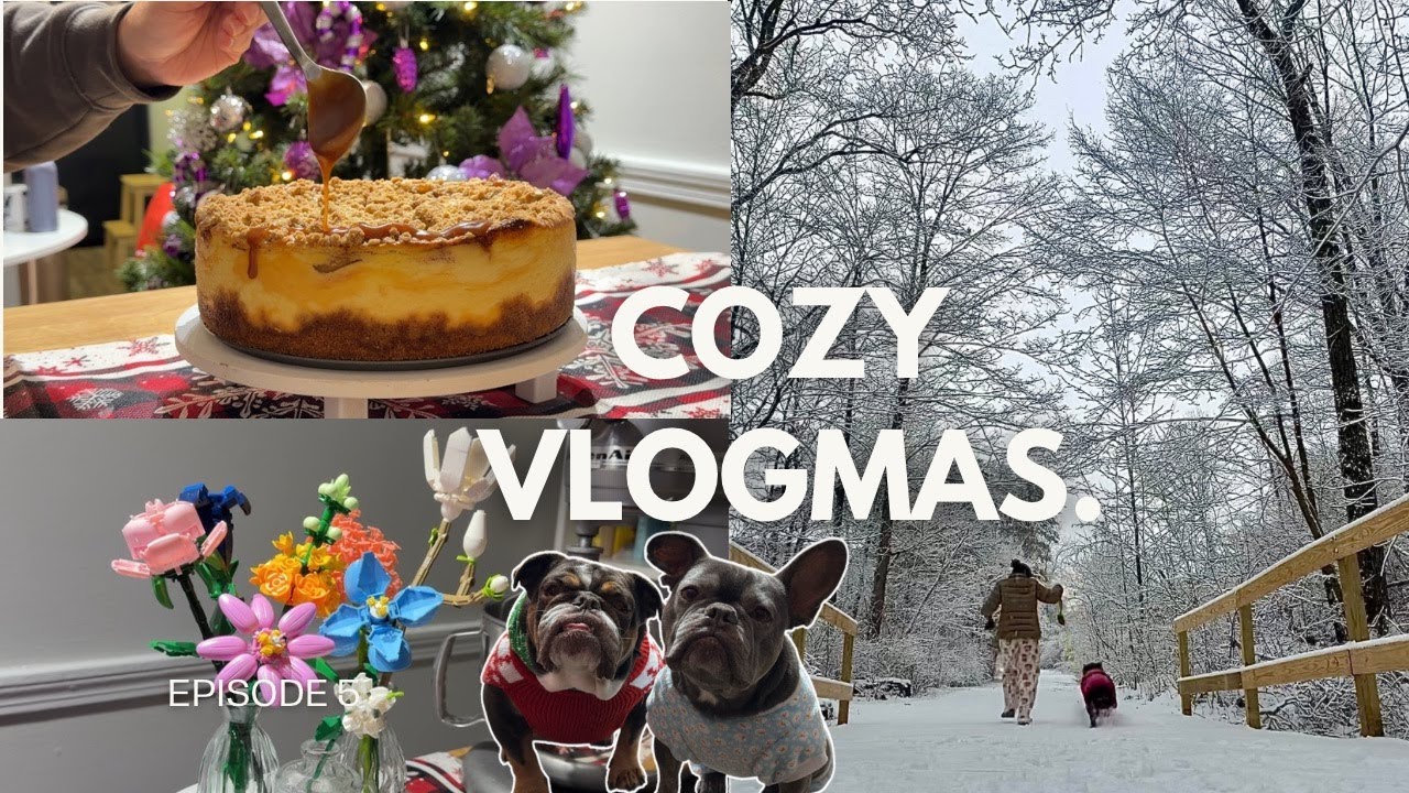 VLOGMAS WEEK🎄| Cozy baking and cooking, Snow day, & festive hobbies! ❄️🎅🏻