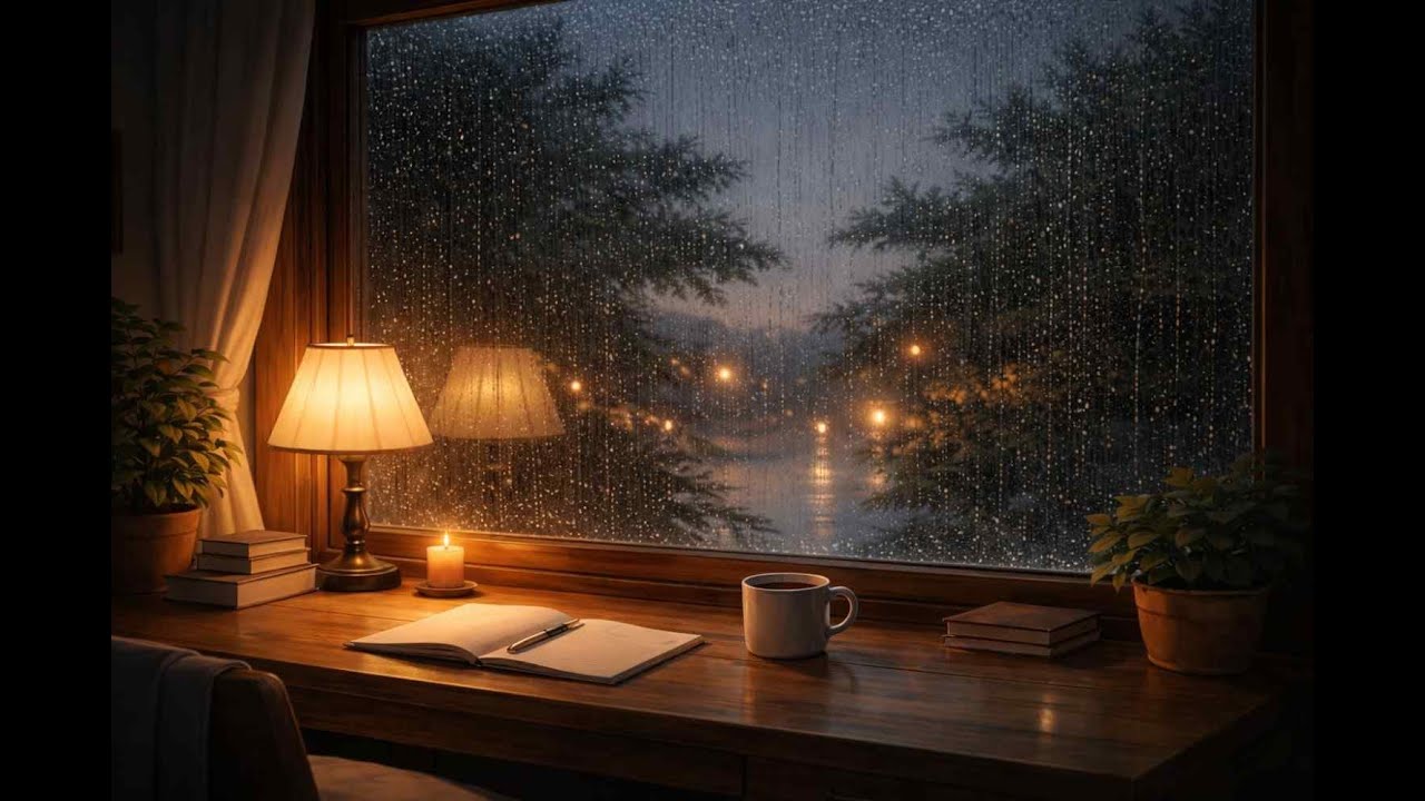 45 Minutes of Gentle Focus Music with Soft Rain Ambience
