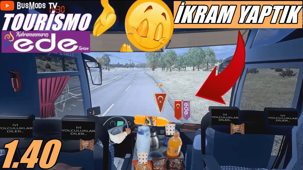 ETS2 1.40 // MUAVİN İKRAM YAPTI // TOURİSMO 17 OTOBÜS MODU // TÜRKİYE HARİTASI // VENTİL SESİ 4ᴷ