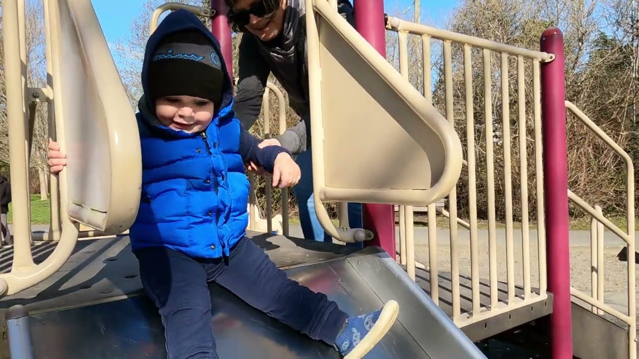 Playing in Hyacinth Park with Tusi