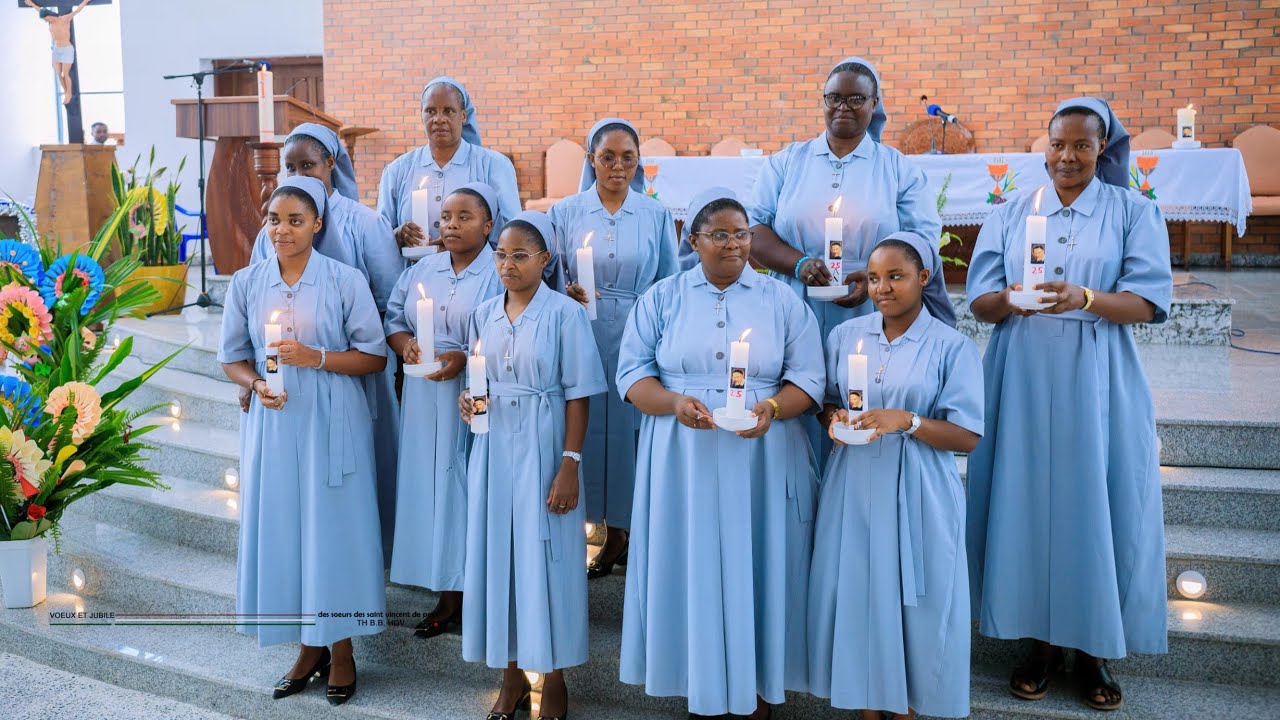 Jubilé de 25 ans et  vœux temporaire des sœurs Saint Vincent de Paul.Diocèse de Goma,17.98.2925