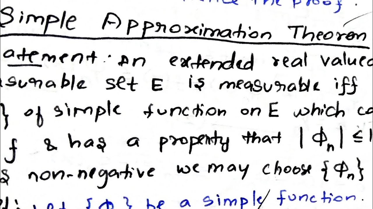Converse part of Simple Approximation Theorem