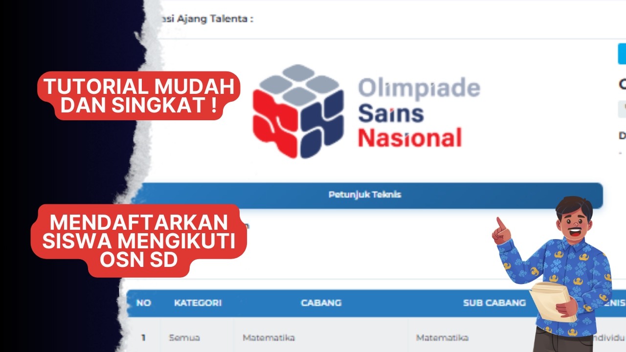 Cara mudah dan singkat! Mendaftarkan siswa mengikuti OSN-SD 2026
