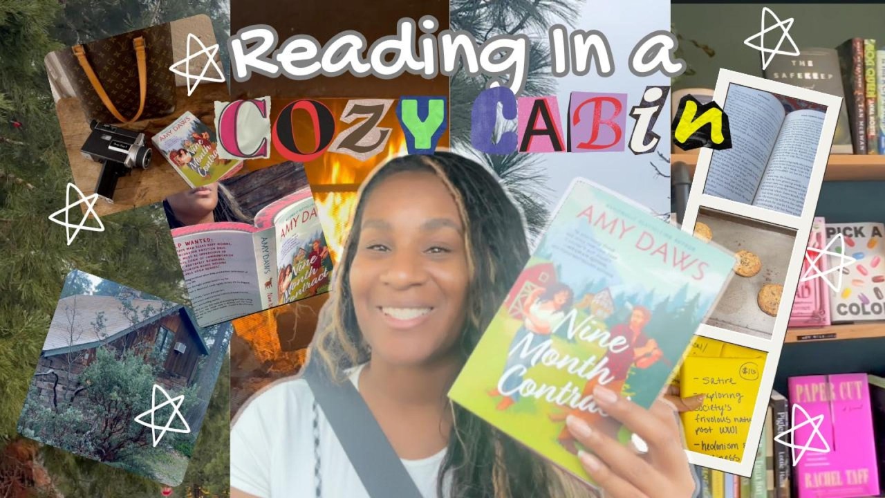 Cozy Cabin Reading Vlog | A relaxing reading vlog in the mountsins