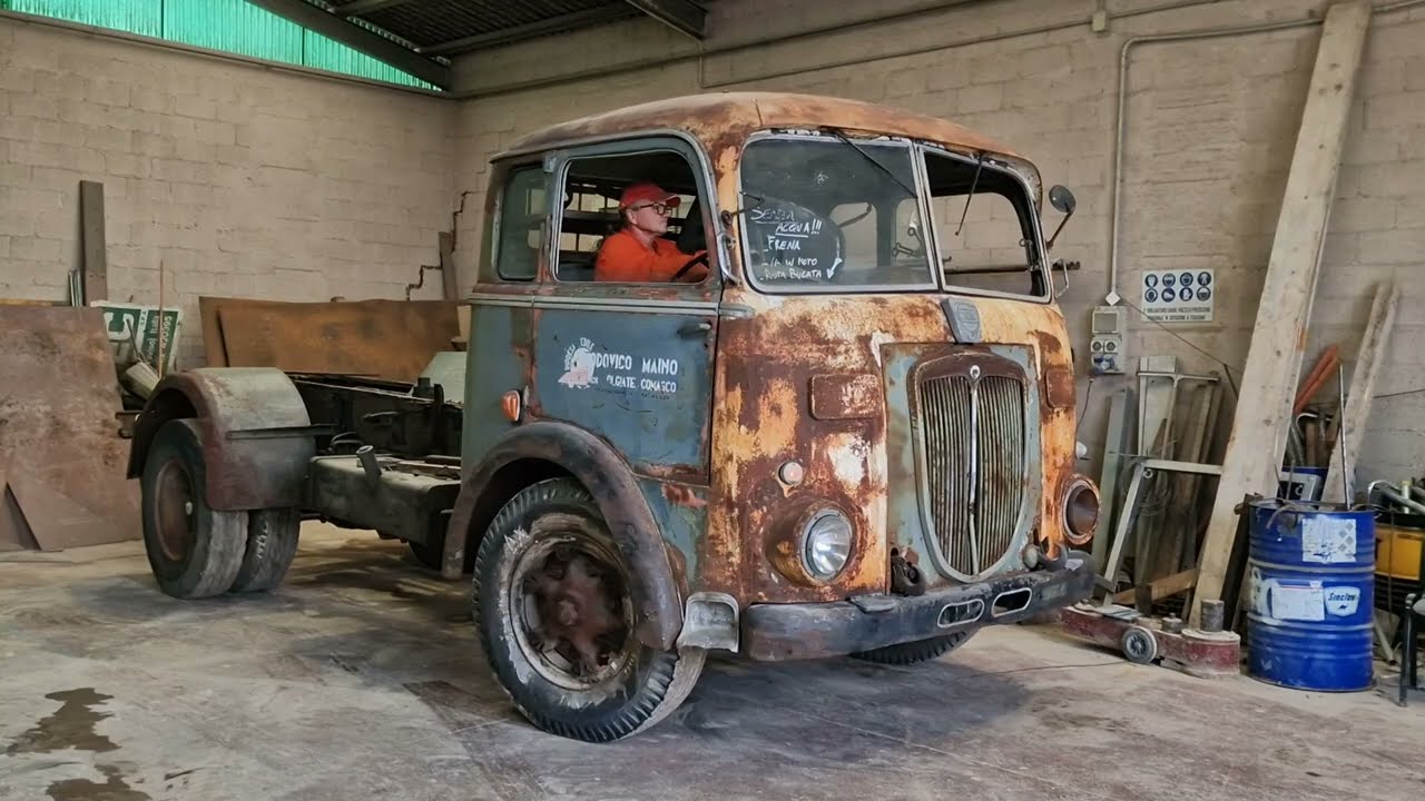 INCREDIBILE CAMION D'EPOCA ITALIANO LANCIA ESATAU CASARO FORSE NÉ SONO RIMASTI 5 INIZIA IL RESTAURO