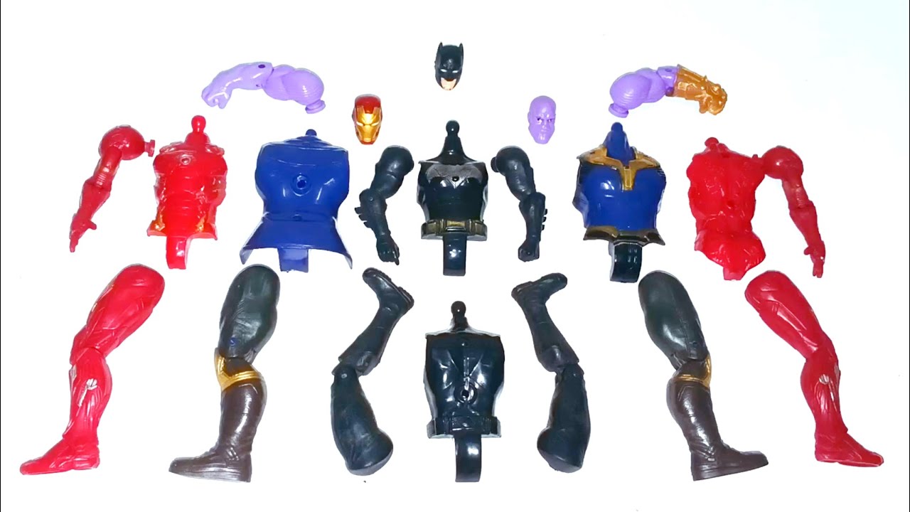 AVENGERS TOYS ACTION FIGURES, Iron-man vs Bat-man vs Thanos 