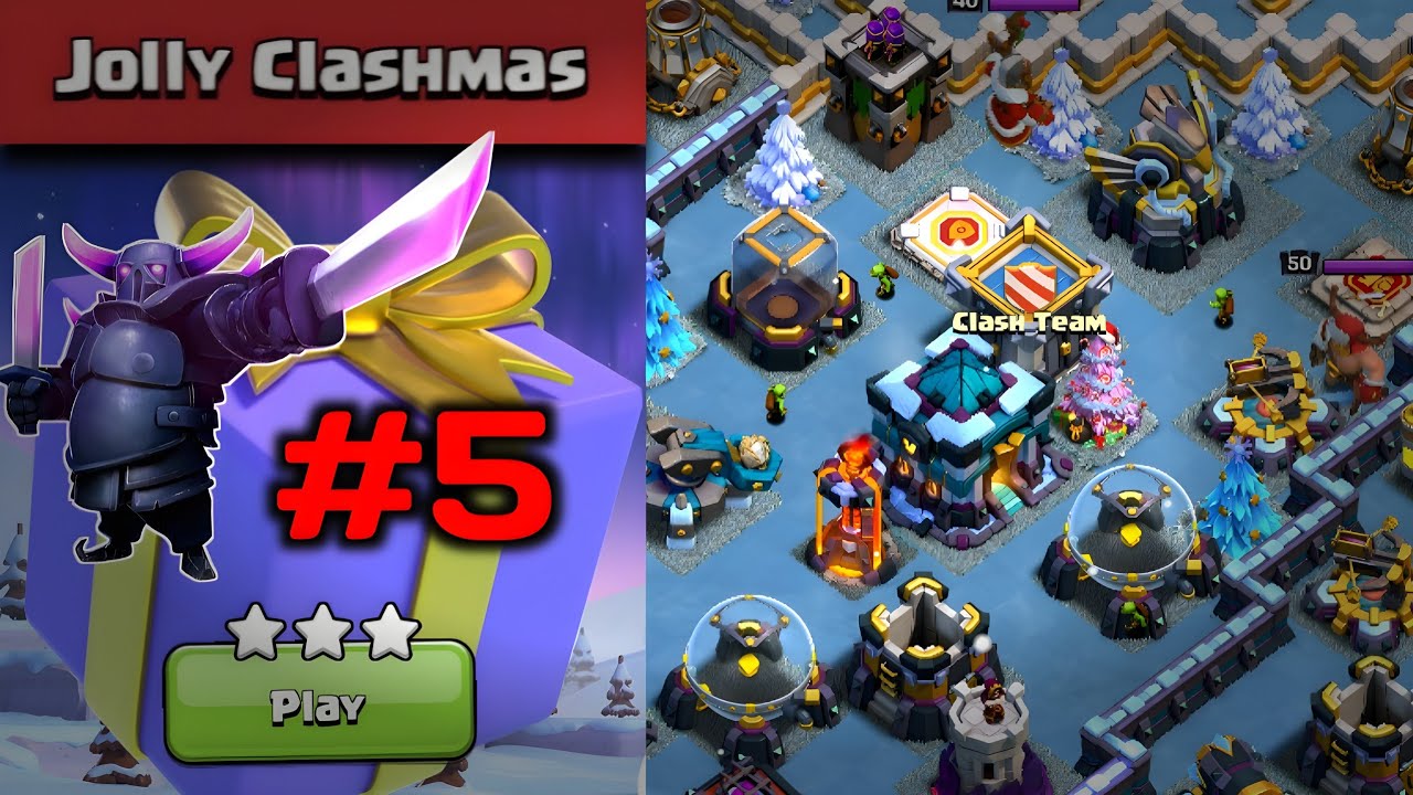 JOLLY CLASHMAS CHALLENGE #5 (Clash of Clans) | #coc #jollyclashmas | COC Experiments