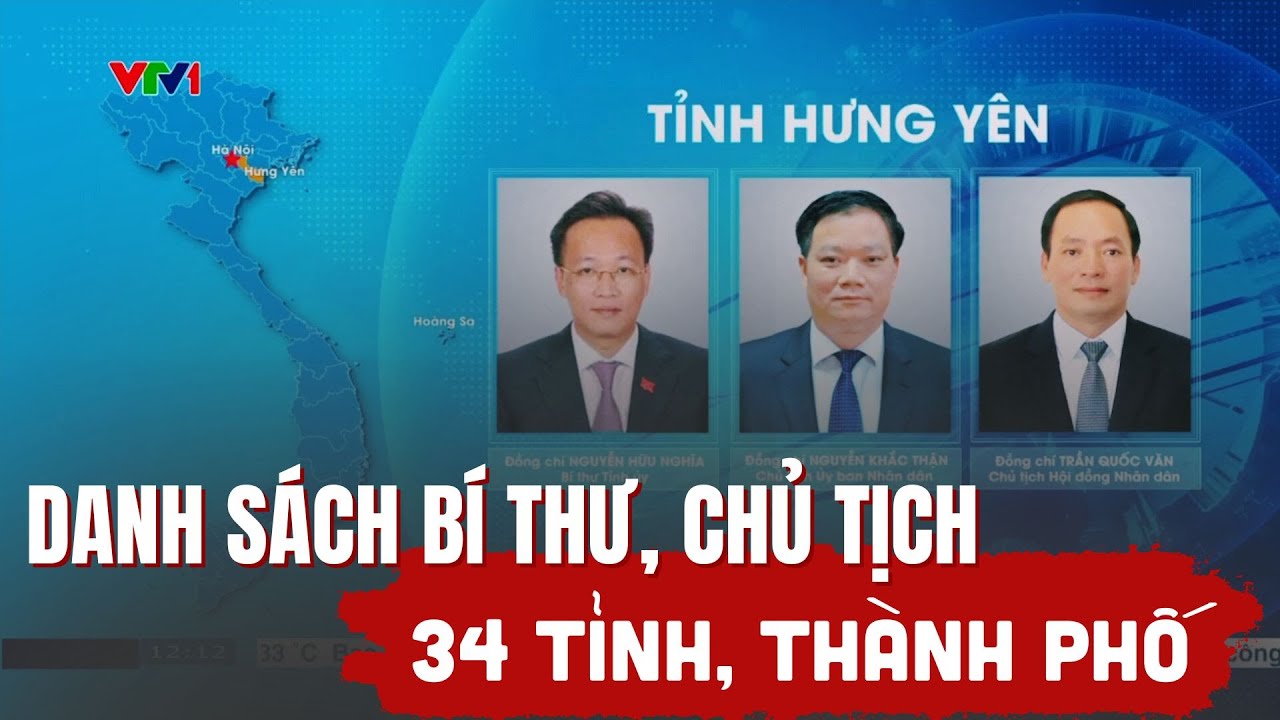 Chính thức: Danh sách lãnh đạo của 34 tỉnh, thành phố sau khi sáp nhập