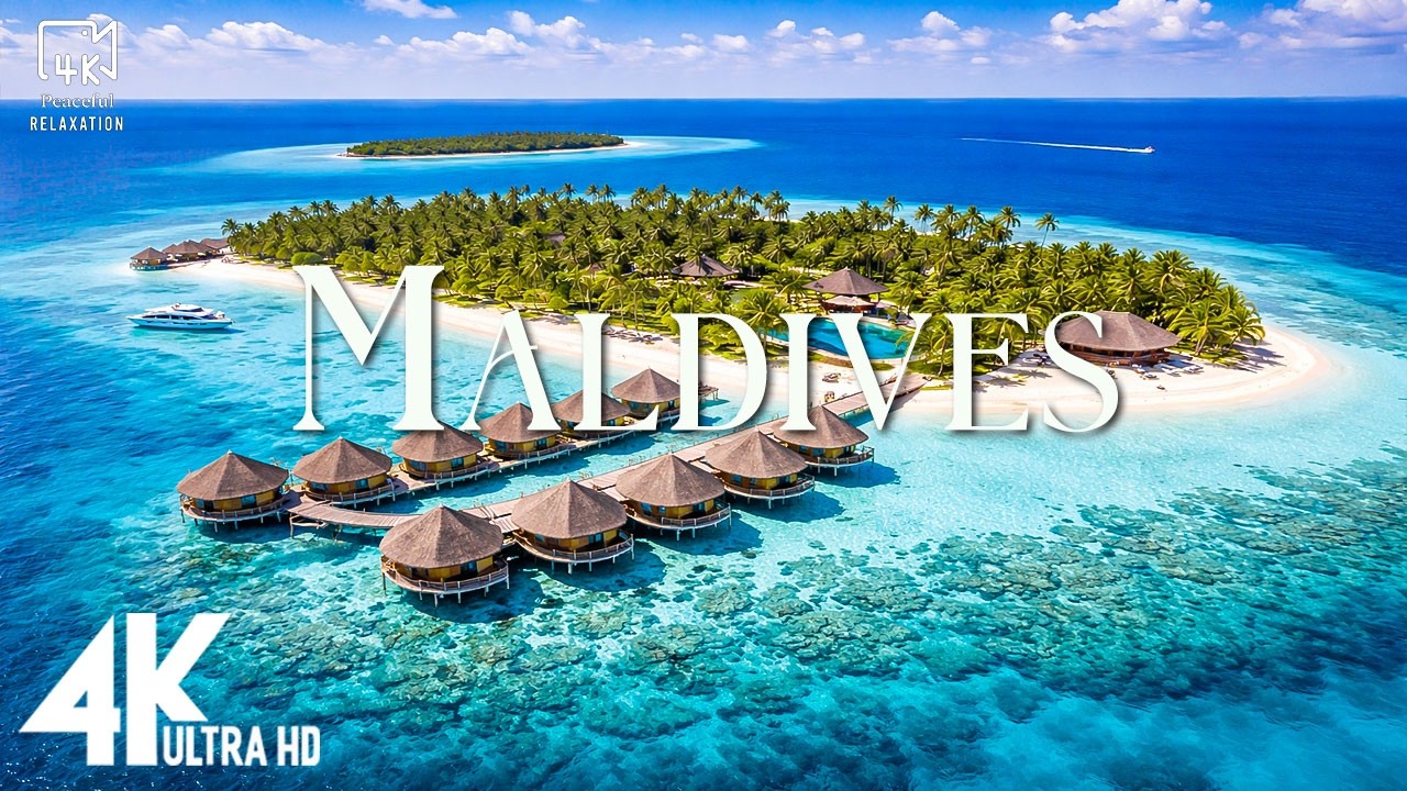 Maldives in 4K 🌊 Tropical Paradise & Soothing Relaxing Music