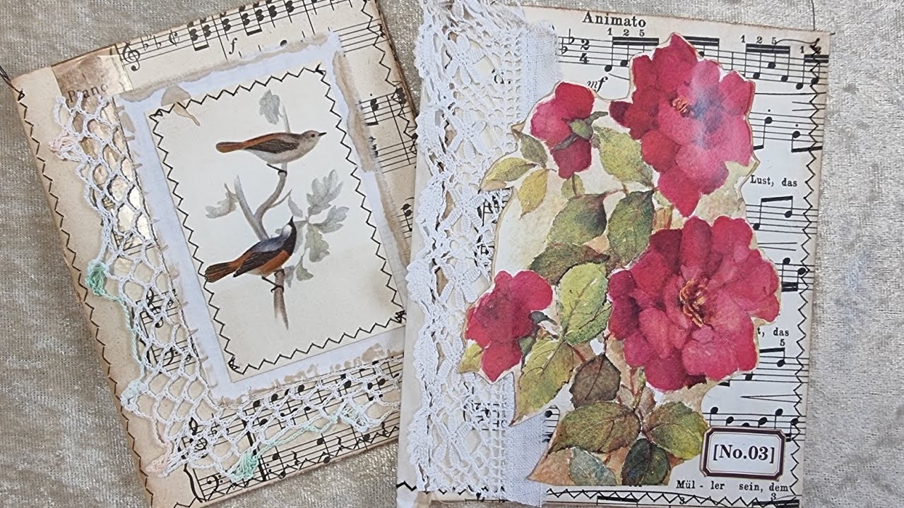 GANZ EINFACH  - Pocket Folio aus  nur EINEM Blatt - Notenpapier - Junk Journal - craft with me