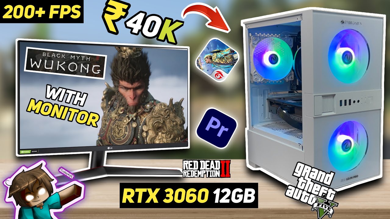 40,000/- Rs BEST RYZEN PC BUILD🤯With 12GB GPU!🔥Gaming & Editing At Max Setting🤩