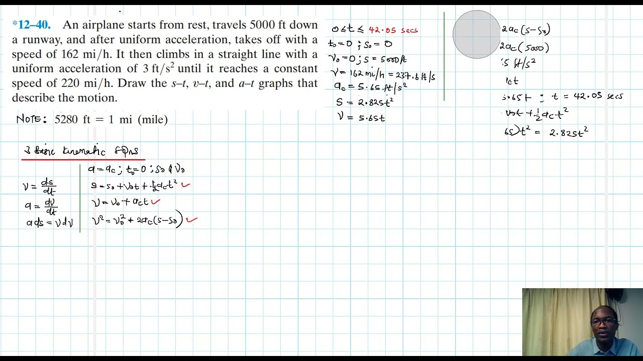 12&ndash;40 Kinematics of a Particle (Chapter 12: Hibbeler Dynamics) Benam Academy