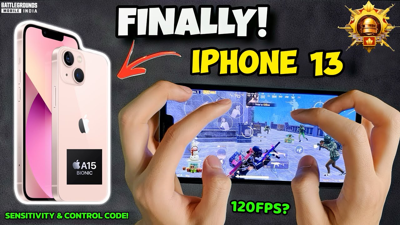 iPhone 13 Unboxing + BGMI/PUBG Mobile Test 🔥 | 120FPS Handcam Gameplay 😱 + Best Sensitivity 🤯