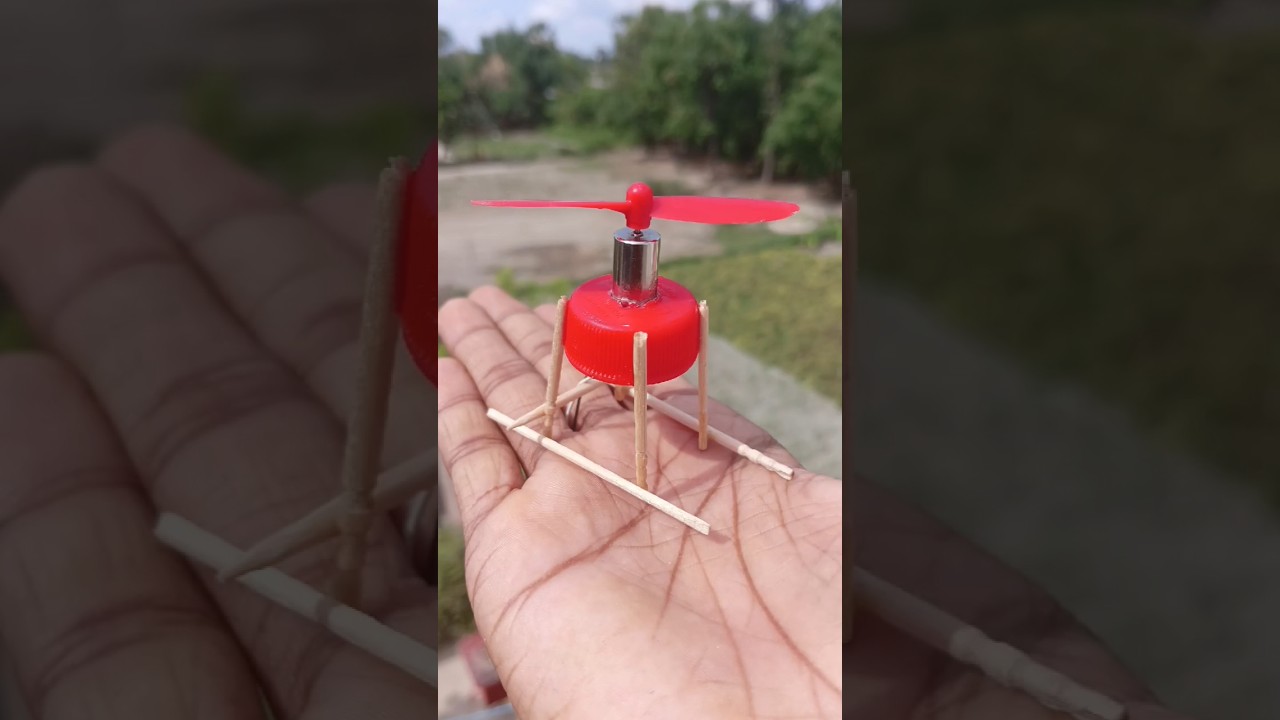 how to make bottle cap helicopter 🚁#sorts #youtubeshorts