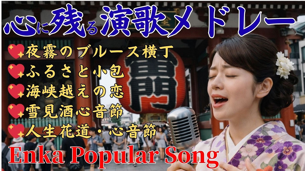 💖日本演歌 の名曲 メドレー💖心に残る演歌🎵夜霧のブルース横丁　ほか全５曲