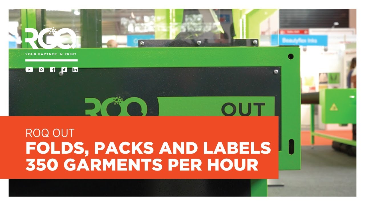 Folds, Packs and Labels 350 garments per hour with ROQ OUT