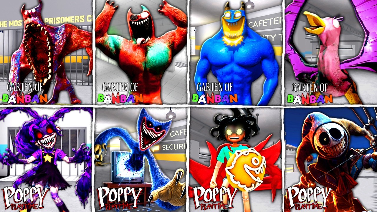 NIGHTMARE POPPY PLAYTIME Vs GARTEN OF BANBAN JUMPSCARES! What If I Become ALL in BARRY'S PRISON RUN!