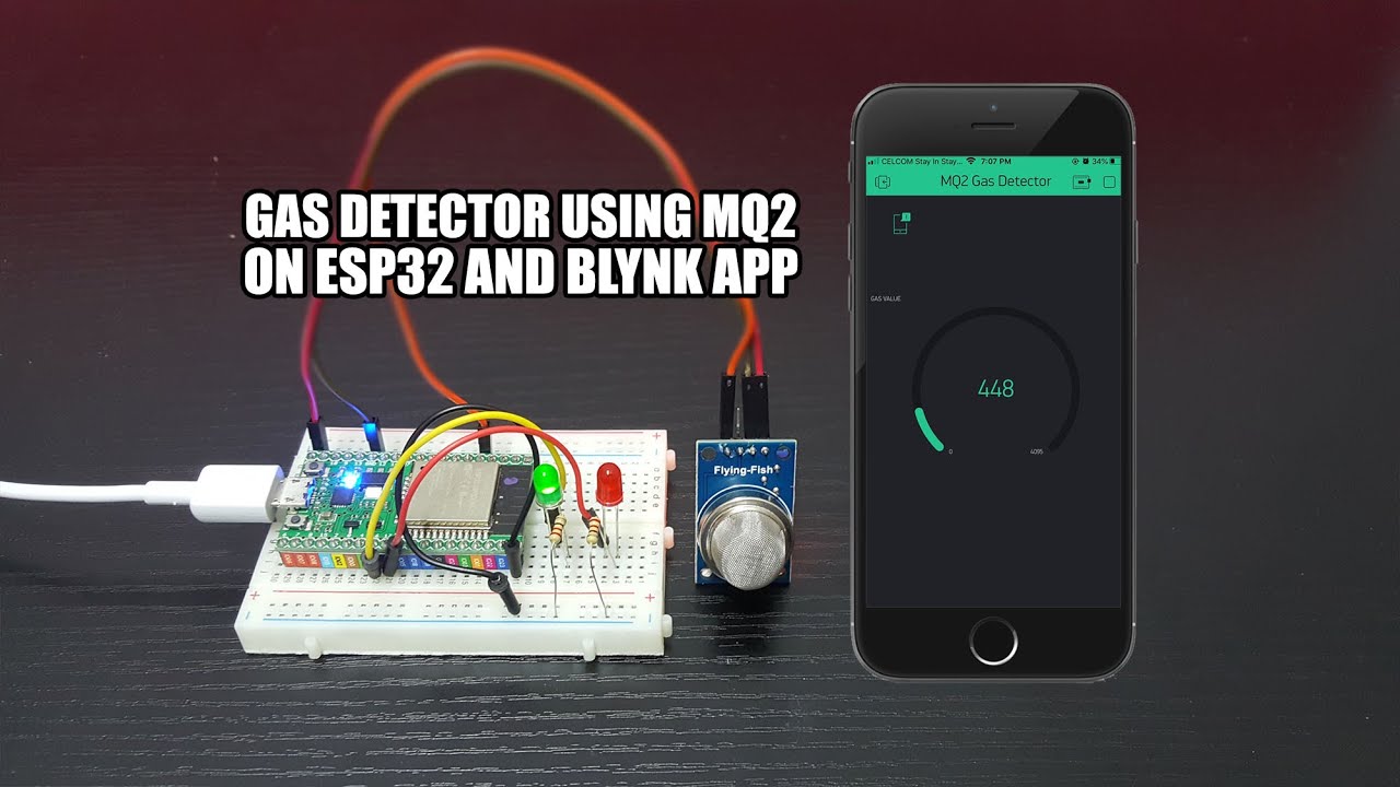 Детектор утечки газа с использованием MQ2 на ESP32 и приложения Blynk