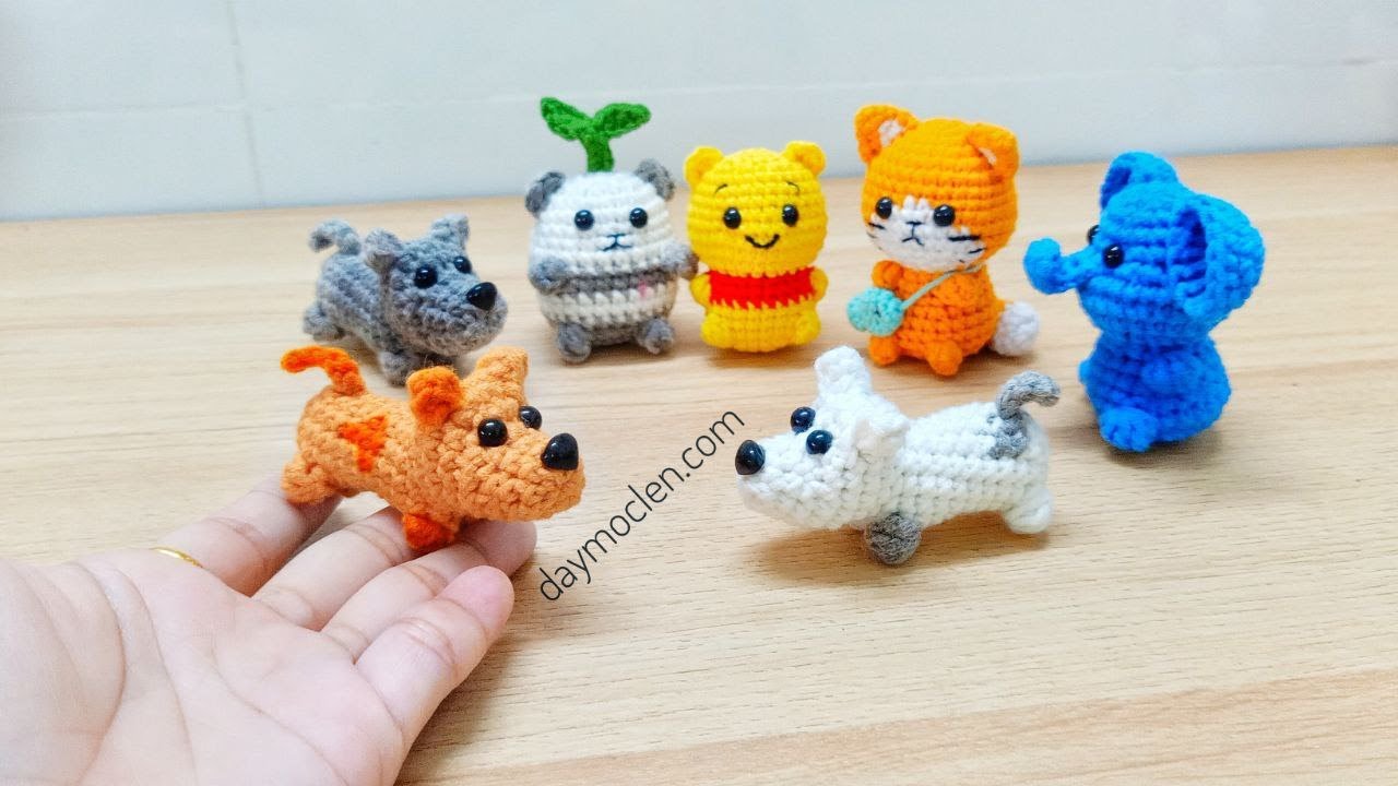 NO SEWING | Crochet dog keychain | Móc con chó làm móc khóa