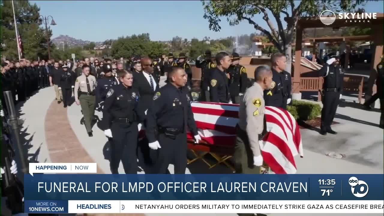 Procession, funeral held for La Mesa Police Officer Lauren Craven