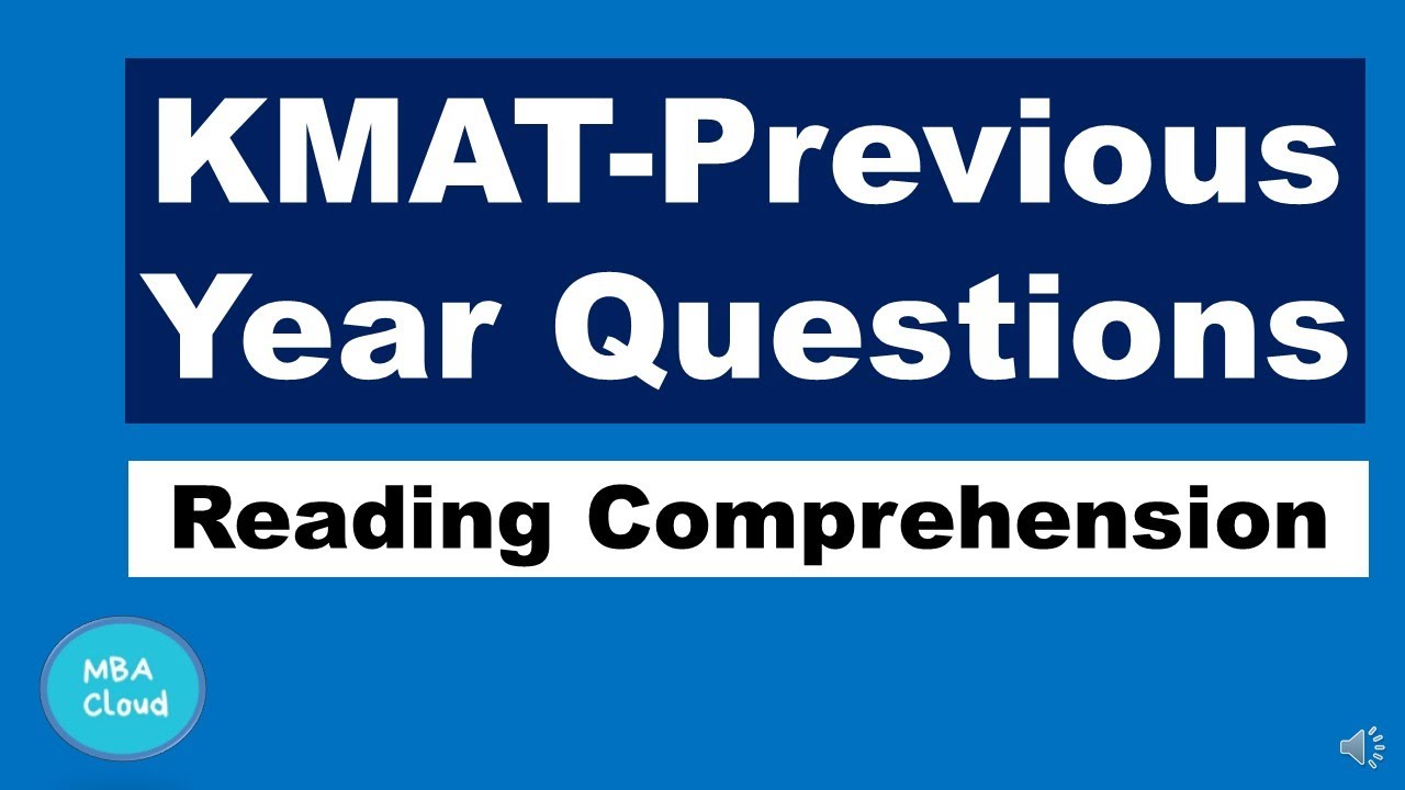 KMAT Previous Year Questions| Reading Comprehension