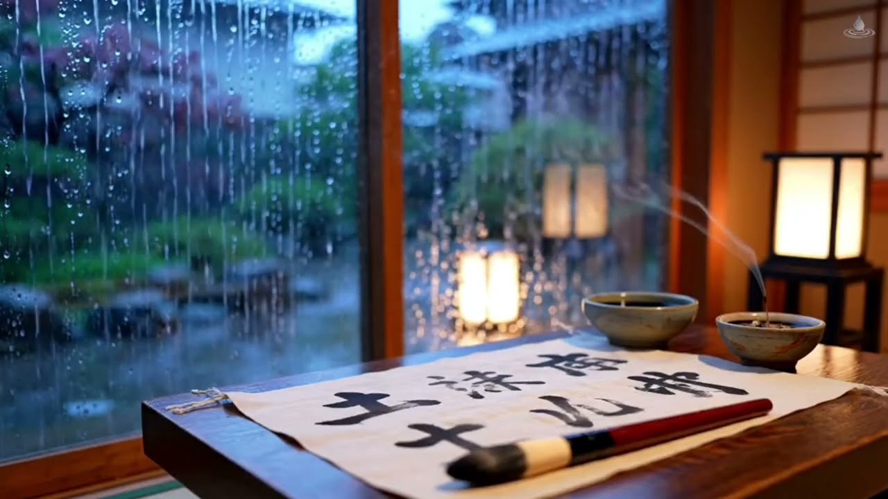 Japanese Rainy Night Soft Zen with Gentle Rain & Ambient Lantern Light for Deep Relaxation