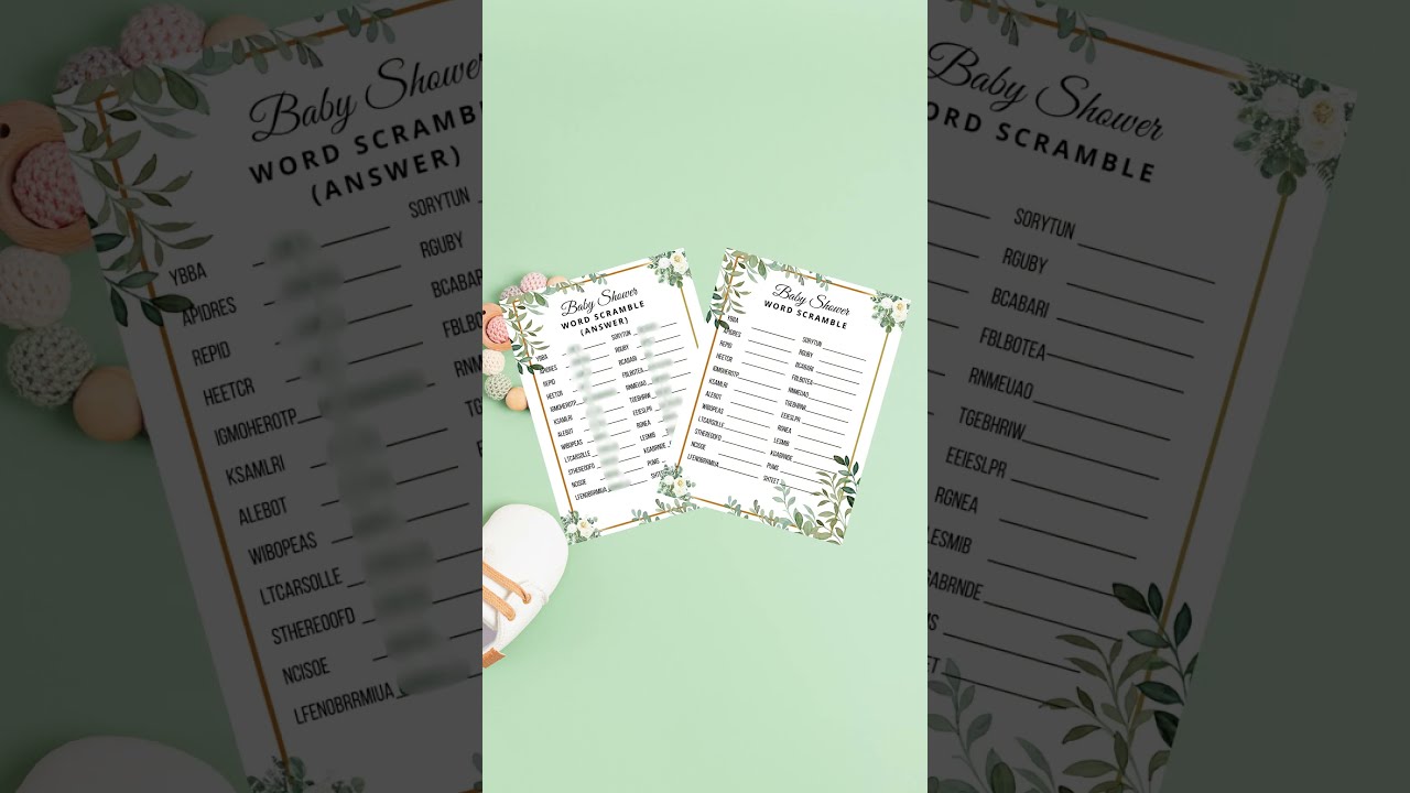 Baby Shower Games Printable | 7 Fun Activities | Instant Download