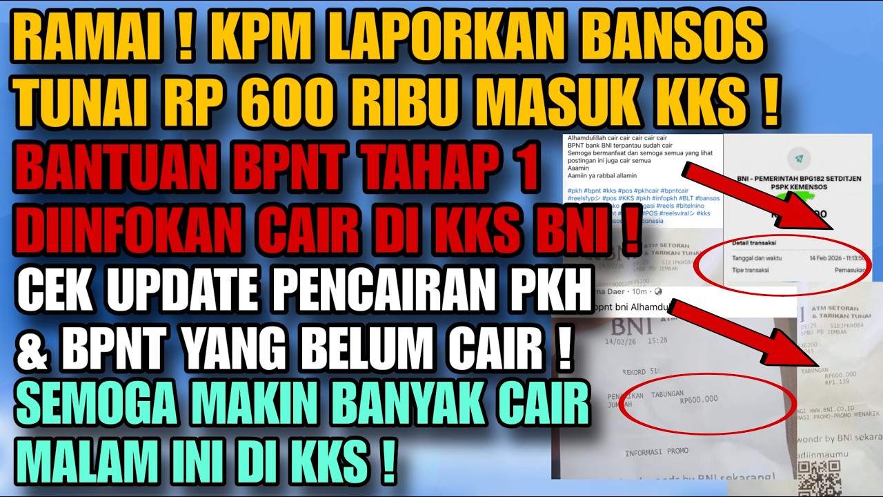 BARU SAJA ! BANYAK KPM LAPOR SALDO 600 RIBU MASUK KKS ! BPNT TAHAP 1 YANG CAIR DI KKS BNI !? KPM CEK