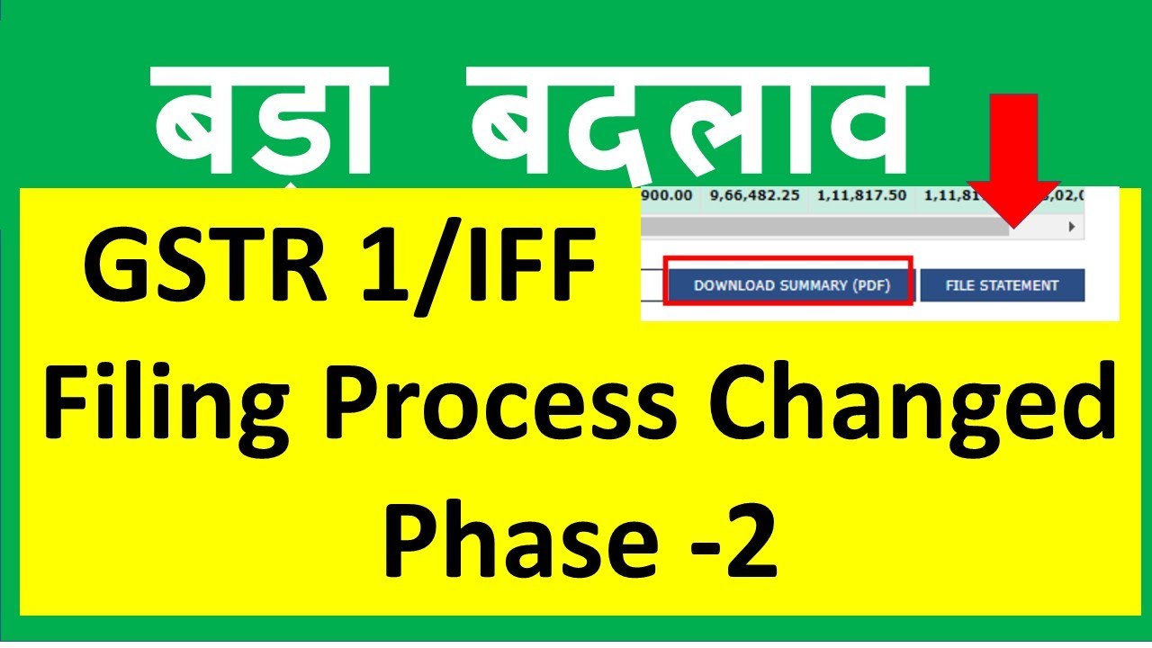 GSTR 1 Filing Changed I Phase II  I IFF Filing Changed on GST Portal I CA Satbir Singh