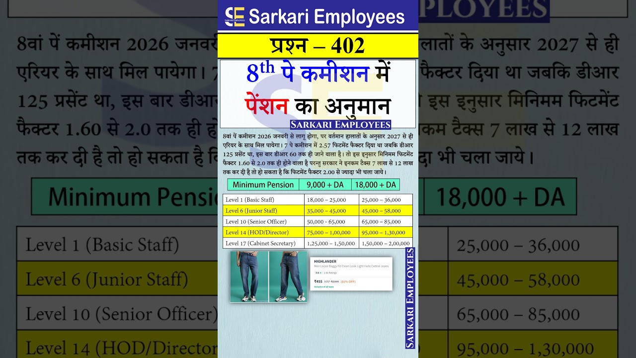 8th Pay Commission में कितनी बढ़ेगी Pension? #8thpaycommission #pension