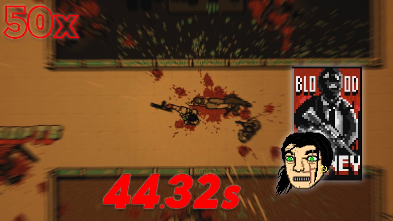 Hotline Miami 2 Blood Money 50x Full Combo in 44.32s (Segmented Speedrun)