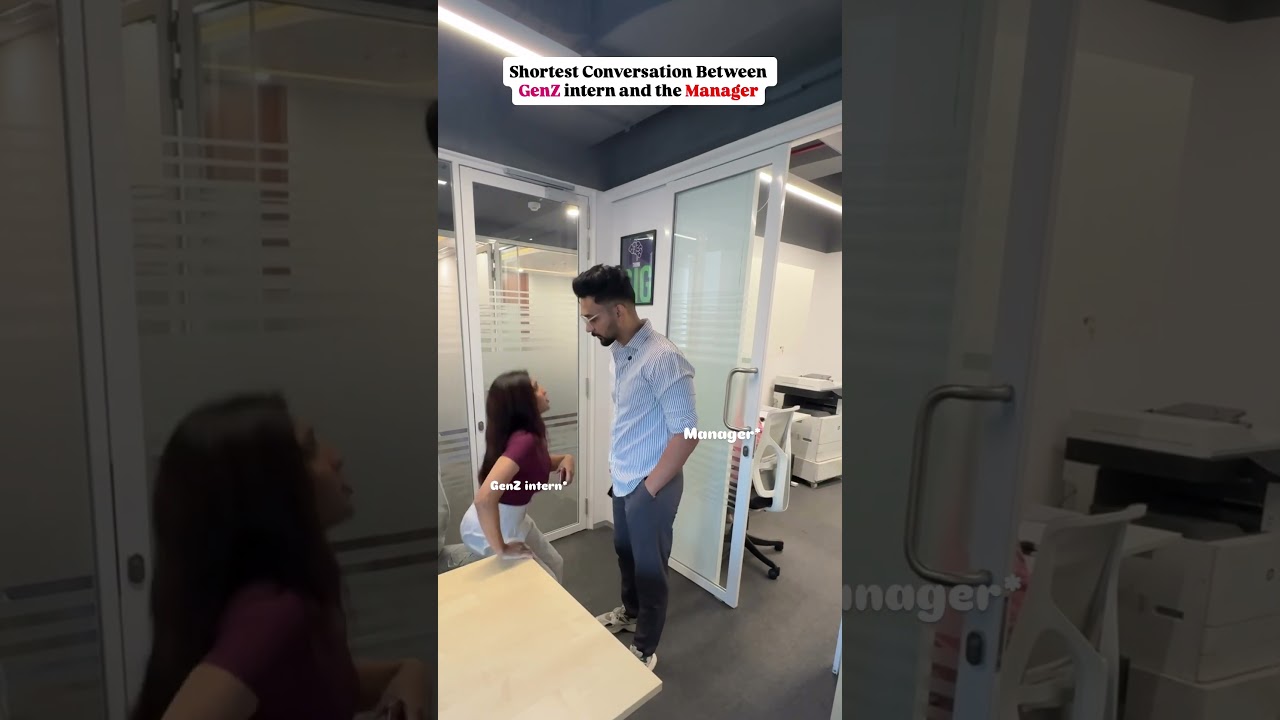 GenZ Intern vs Manager 😂 | Shortest Office Conversation Ever | #Shorts #corporatelife #comedy #fun