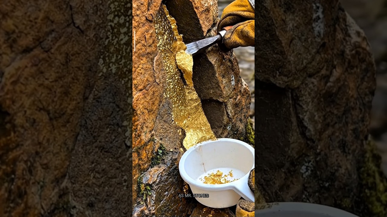 Gold Veins in Riverside Rocks &ndash; Real Gold Extraction Process