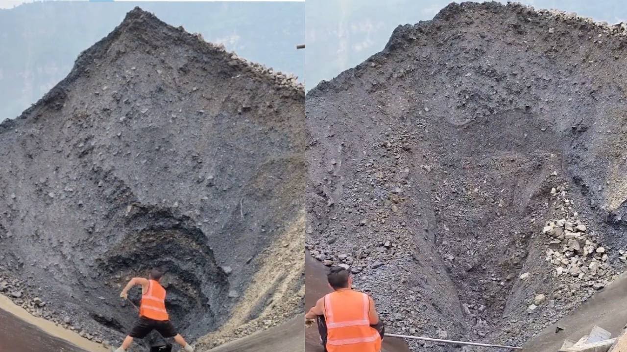 Decompression moment sand ship unloading phosphate rock  | Vlog of working on the barge