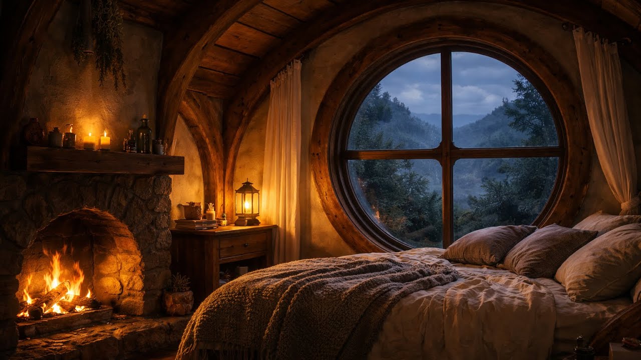 8 Hours Heavy Rain in a Cozy Cabin | Deep Sleep, Relaxing Rain Sounds, No Talking