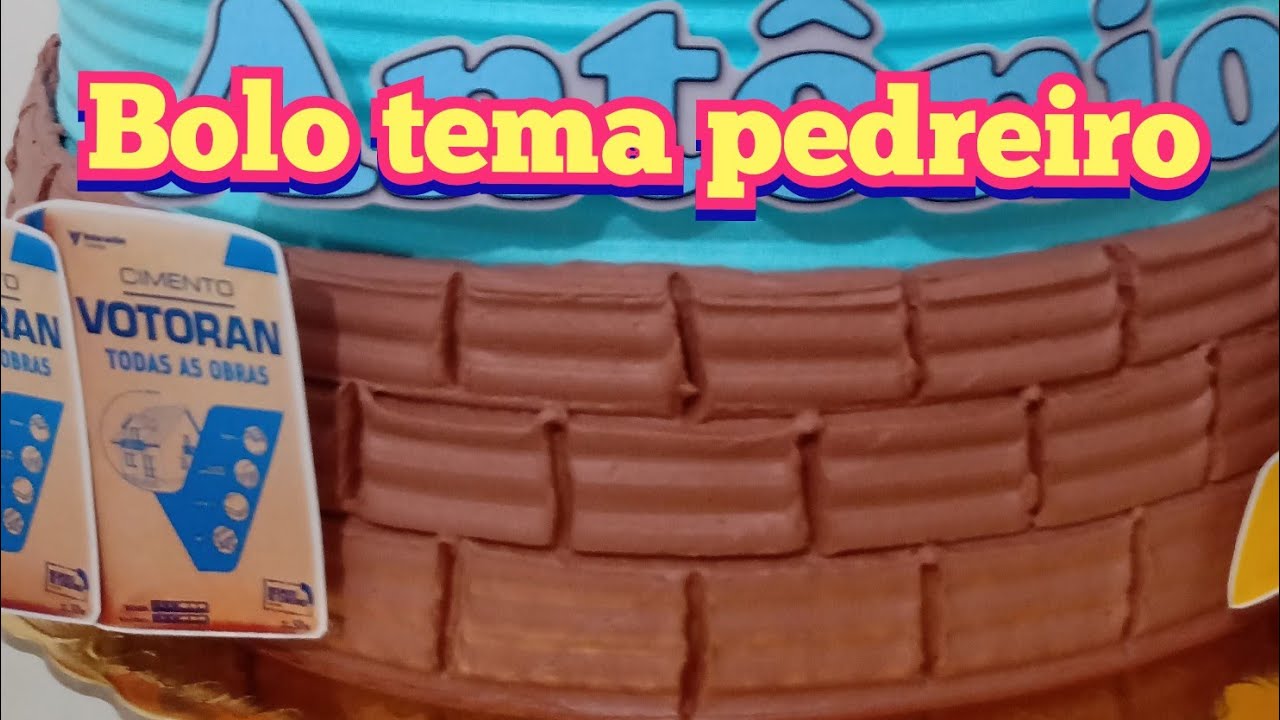 COMO FAZER EFEITO TIJOLINHO NO CHANTILLY | Bolo tema pedreiro | Bolo tema obra | Bolo cachepô