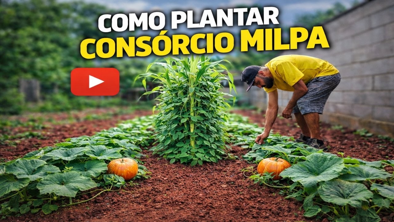 Milho, Feijão e Abobora Consorcio Milpa