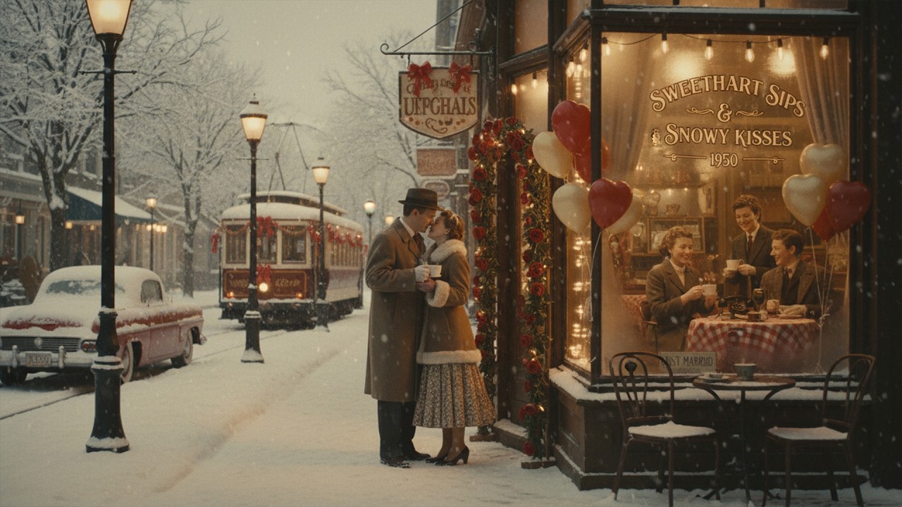 A Vintage Valentine Morning ❄️ Sinatra & Friends Jazz: Golden Oldies at a Snowy Town Coffee Shop