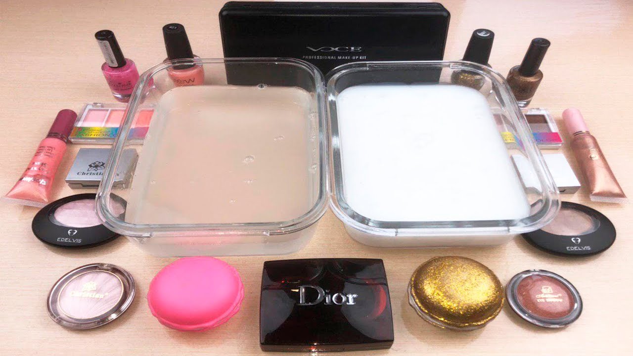 Pink vs Bronze ! Mixing Makeup Eyeshadow Into Slime ! Satisfying Slime Video ! LIKE EVA