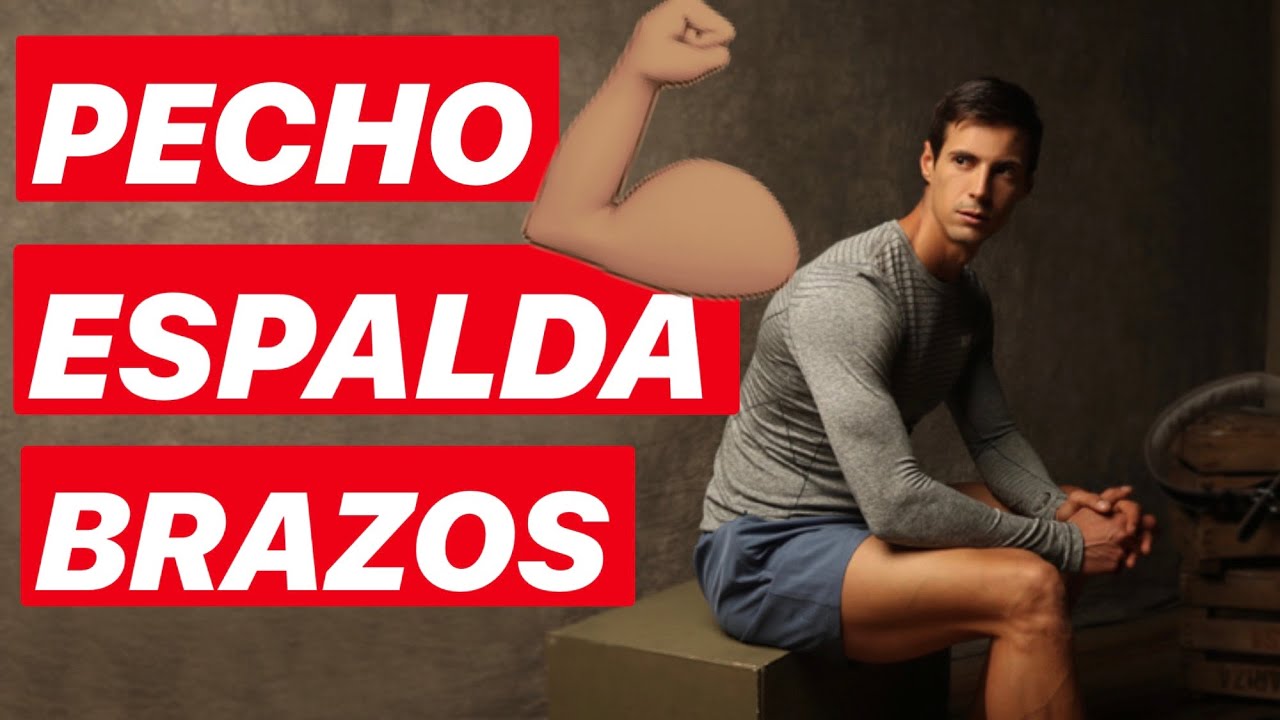 RUTINA DE PECHO, ESPALDA Y BRAZOS EN CASA para Ganar Masa Muscular en 15 Minutos 💪