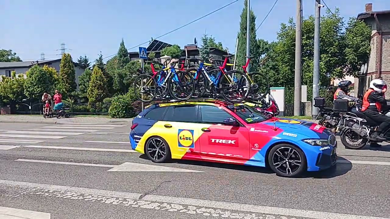 82 Tour de Pologne  4 etap  przejazd marshalli  (przed wyścigem)  7.08.2025
