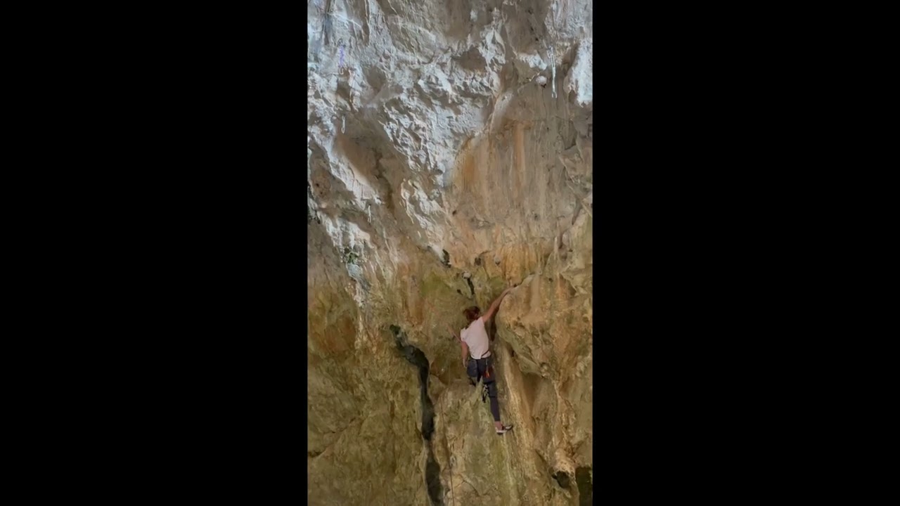 Climbing Trojanski konj 7c+ in Pajkova, Osp, Slovenia by Inga Patarčić